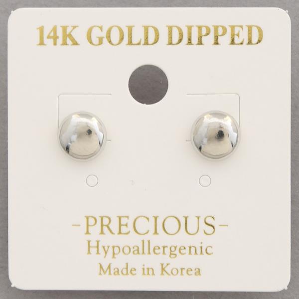 14K GOLD DIPPED BALL BEAD EARRING