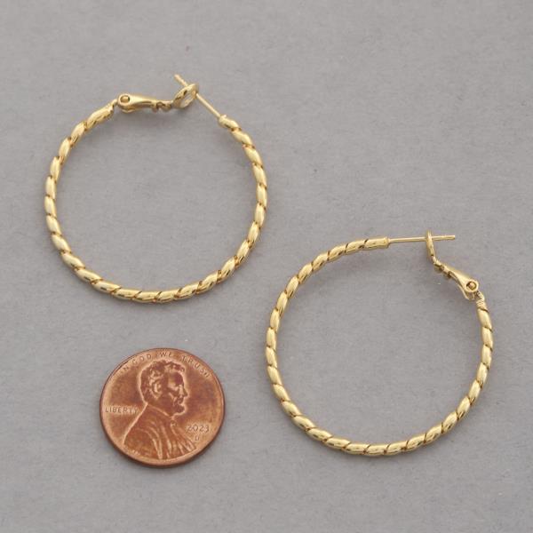 14K GOLD DIPPED LINED HOOP EARRING