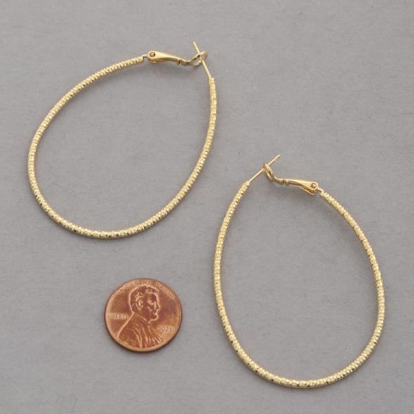 14K GOLD DIPPED OVAL HYPOALLERGENIC EARRING