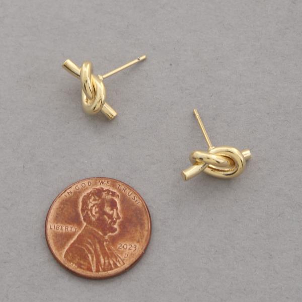 14K GOLD DIPPED KNOT STUD EARRING