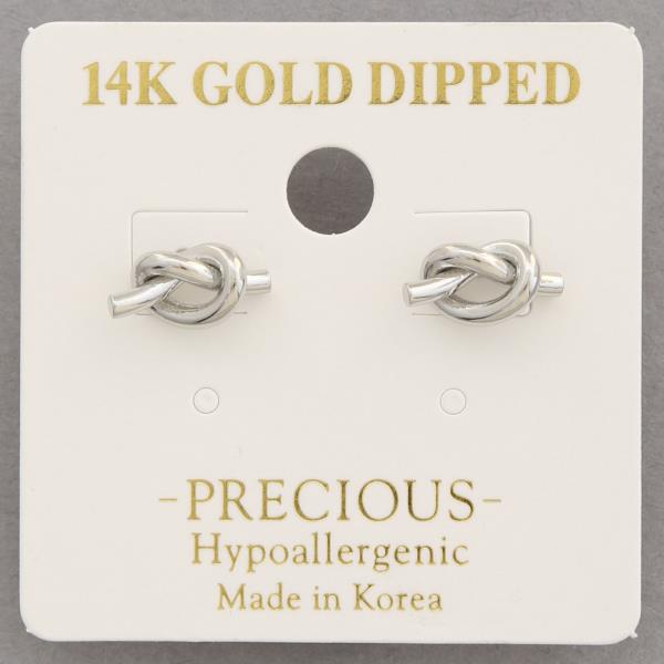 14K GOLD DIPPED KNOT STUD EARRING