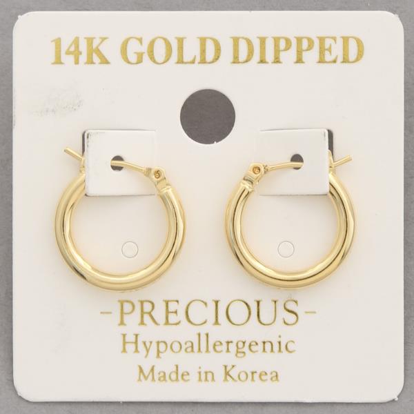 14K GOLD DIPPED OPEN HOOP EARRING