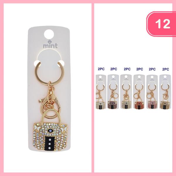 RHINESTONE HANDBAG KEYCHAIN (12 UNITS)