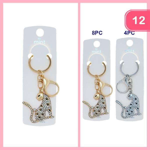 RHINESTONE JAGUAR KEYCHAIN (12 UNITS)