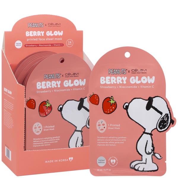 CELAVI X PEANUTS BERRY GLOW FACIAL PRINTED SHEET MASK (24 UNITS)