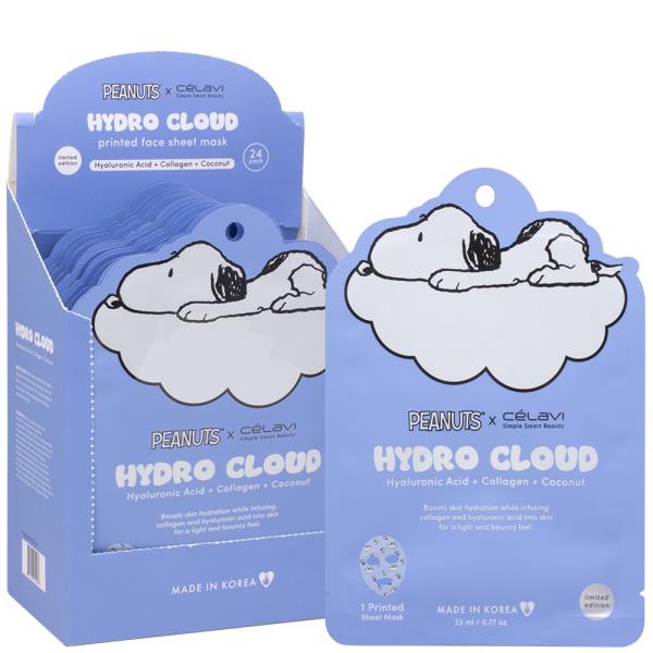 CELAVI X PEANUTS HYDRO CLOUD FACIAL PRINTED SHEET MASK (24 UNITS)