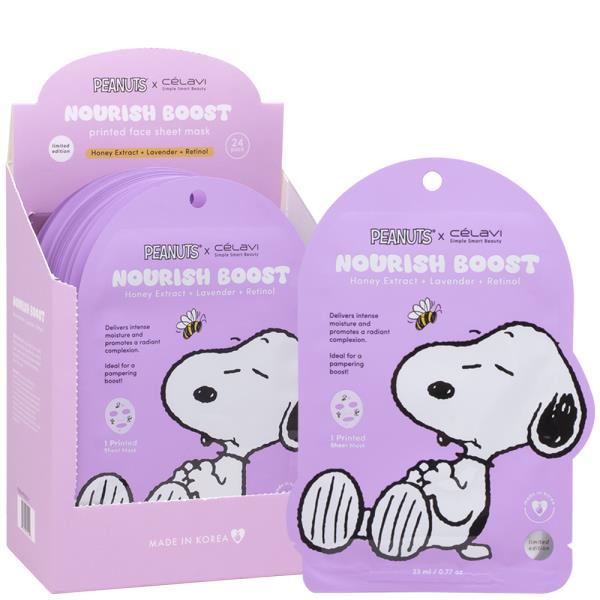 CELAVI X PEANUTS NOURISH BOOST FACIAL PRINTED SHEET MASK (24 UNITS)