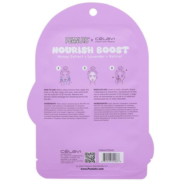 CELAVI X PEANUTS NOURISH BOOST FACIAL PRINTED SHEET MASK (24 UNITS)