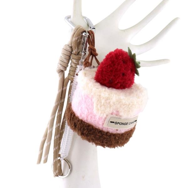 PLUSH STRAWBERRY SHORTCAKE SLICE BAG CHARM KEYCHAIN WITH LARGE STRAWBERRY TOPPER