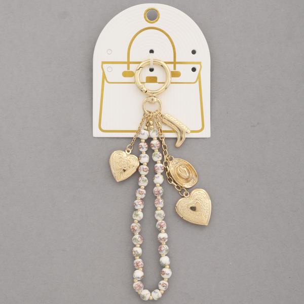 LOCKET HEART CHARM BEADED BAG CHARM