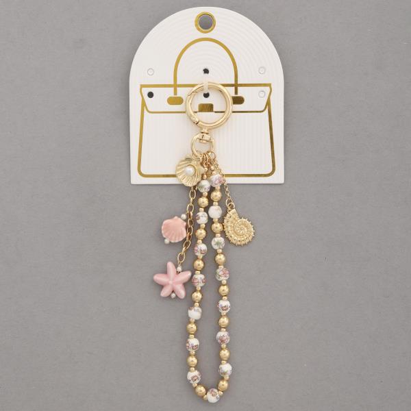 STARFISH CERAMIC BEAD BAG CHARM
