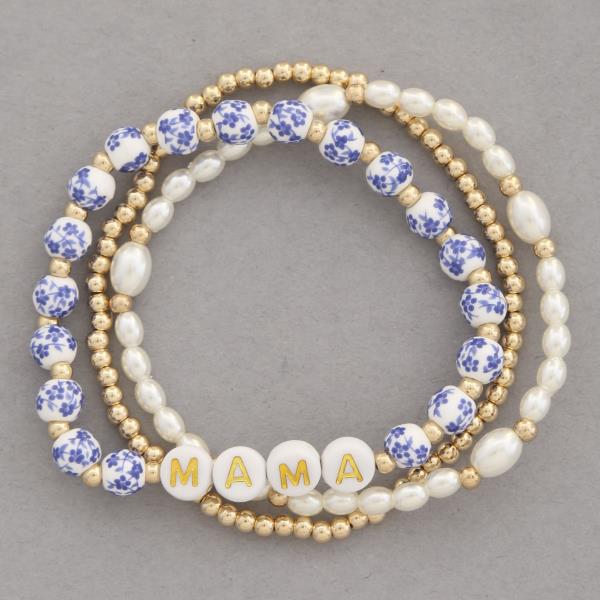 MAMA CERAMIC BEAD BRACELET SET