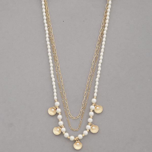 SEASHELL BEAD BEAD STATION LAYERED NECKLACE