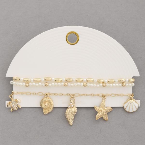 SEA LIFE CHARM BEADED BRACELET SET