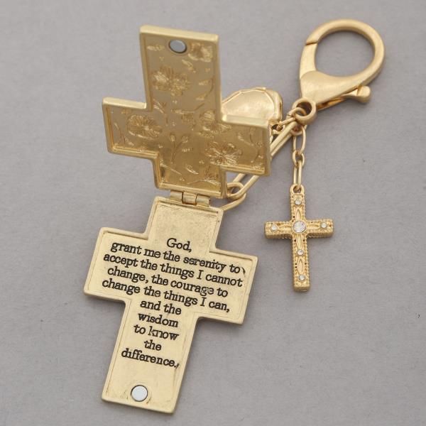 DOULE CROSS METAL KEYCHAIN