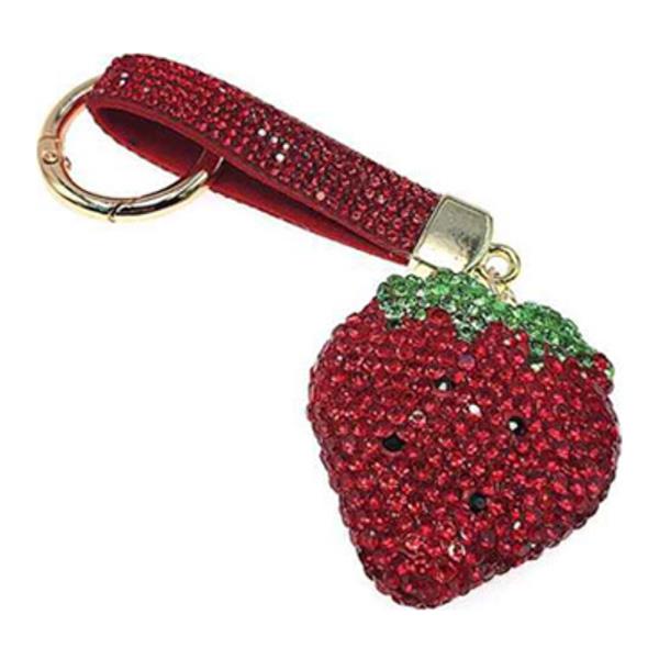 RHINESTONE STRAWBERRY KEYCHAIN