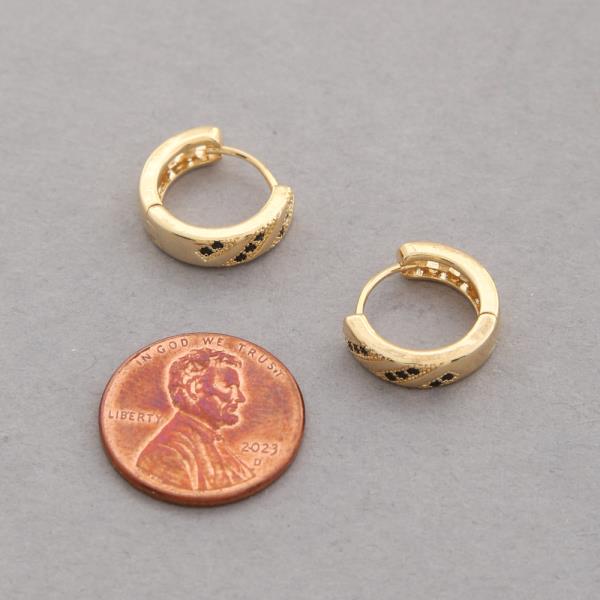 SODAJO CZ GOLD DIPPED HOOP EARRING