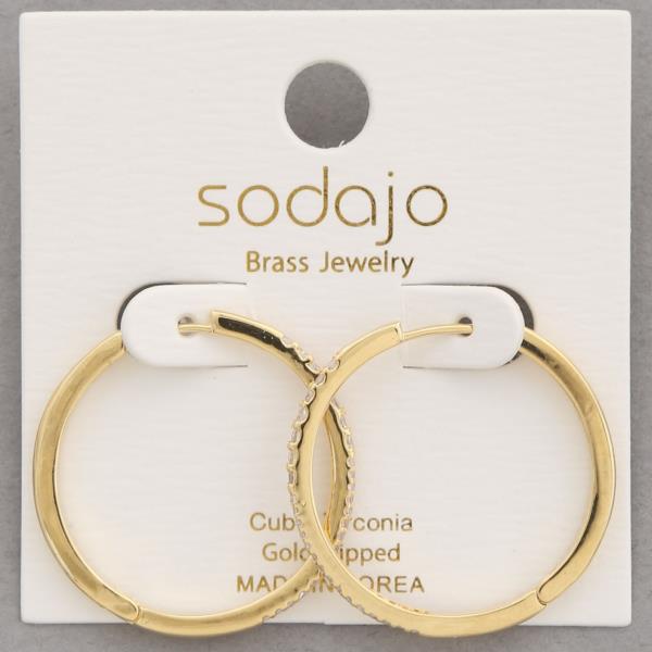 SODAJO CZ HOOP GOLD DIPPED EARRING