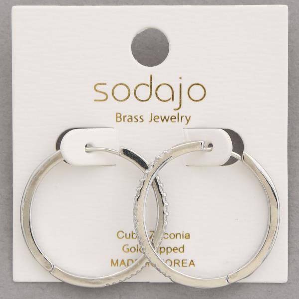 SODAJO CZ HOOP GOLD DIPPED EARRING