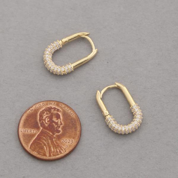 SODAJO CZ OVAL GOLD DIPPED EARRING