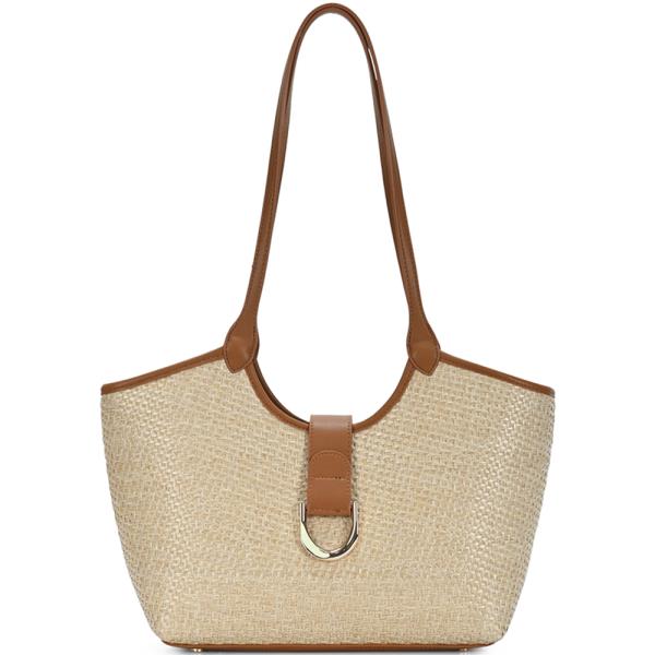 CHIC FASHION STRAW SHOULDER TOTE BAG
