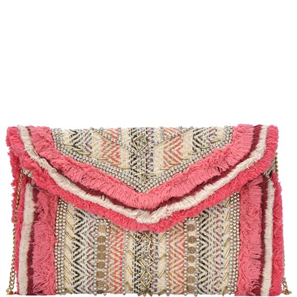 MULTICOLOR FRINGE BOHO CROSSBODY BAG