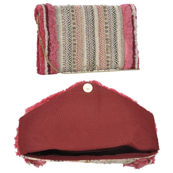 MULTICOLOR FRINGE BOHO CROSSBODY BAG