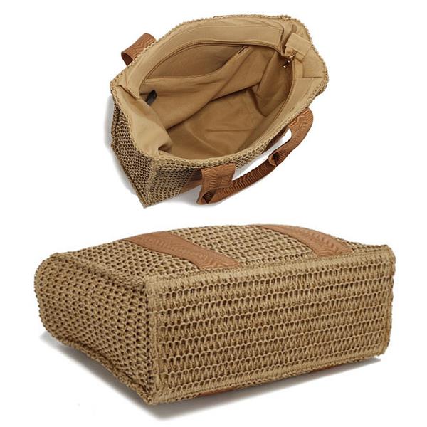 MODERN WOVEN STRAW TOTE BAG