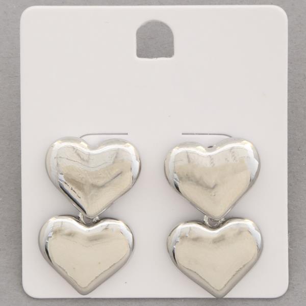 DOUBLE HEART LINK DANGLE EARRING