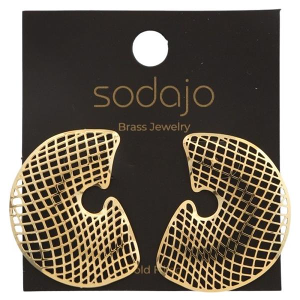 SODAJO GOLD FILLED ROUND NET EARRING