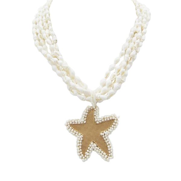 SHELL STARFISH PENDANT NECKLACE