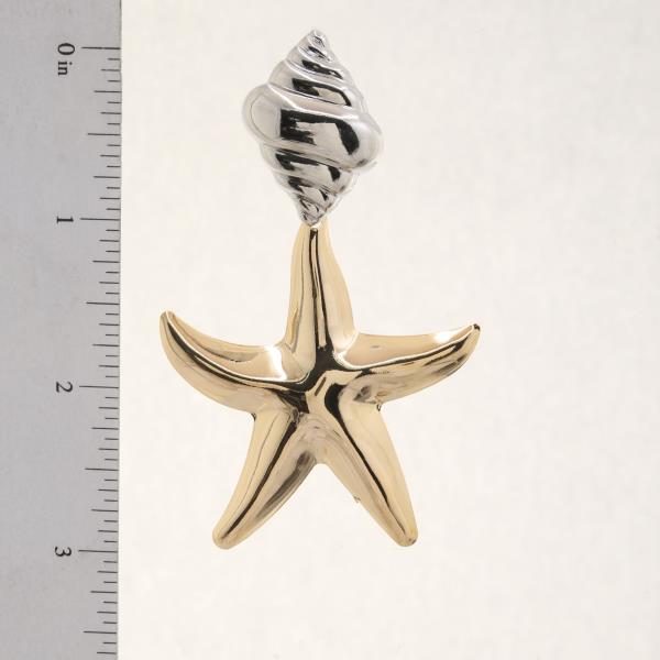 TWO TONE SEASHELL DANGLE EARRING