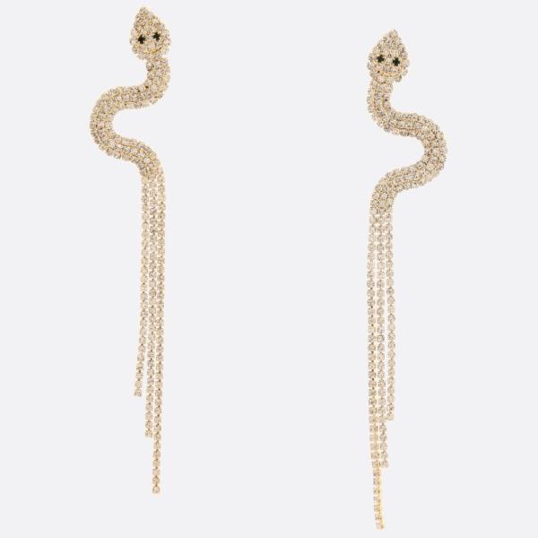 RHINESTONE SNAKE EARRING