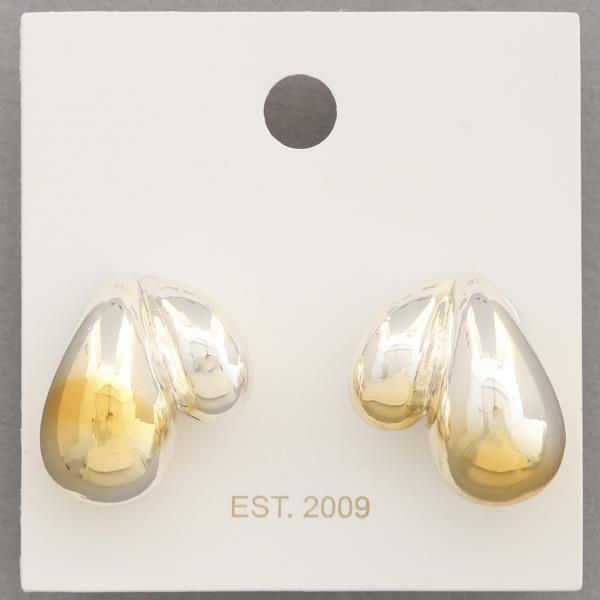 TWO TONE DOME EARRING