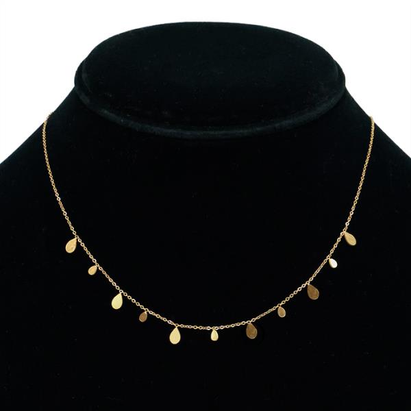 DAINTY TEARDROP STATION STAINLESS STEEL NECKLACE