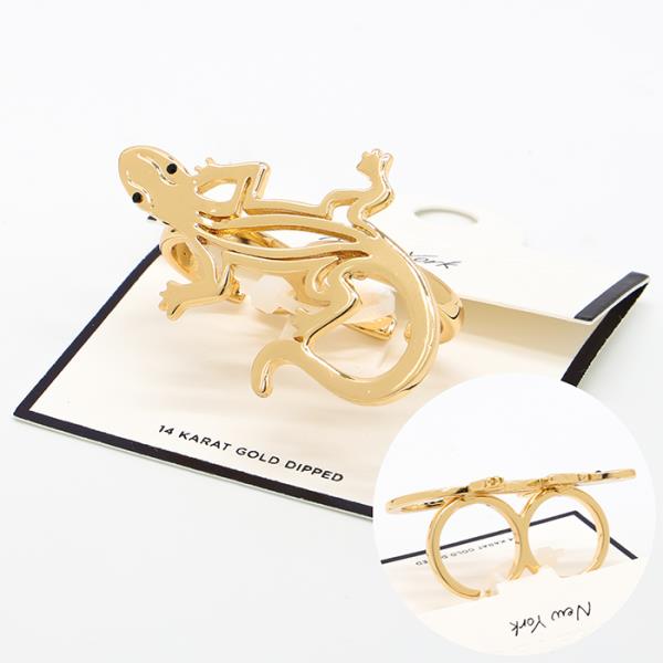 SECRET BOX 14K GOLD DIPPED LIZARD RING