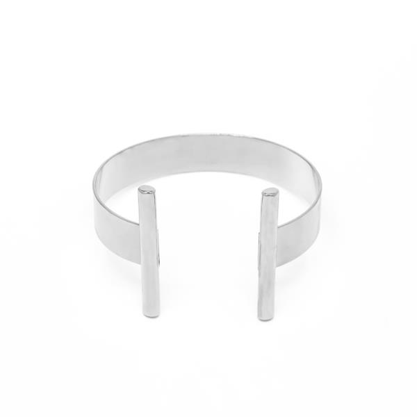 DOUBLE BAR EDGE CUFF METAL BRACELET