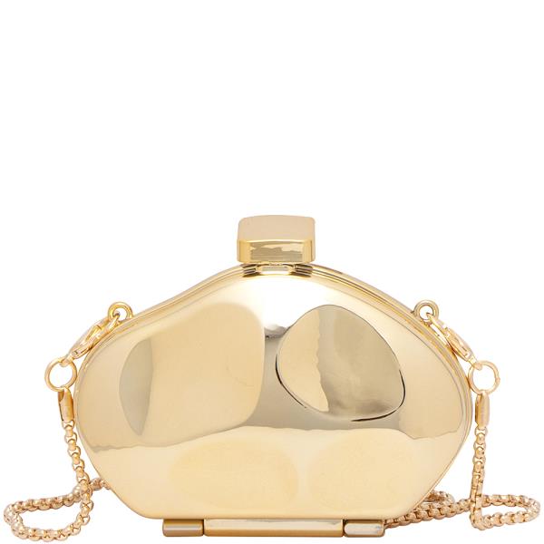 ODD SHAPED METALLIC EVENING CLUTCH BAG