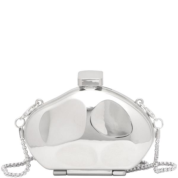 ODD SHAPED METALLIC EVENING CLUTCH BAG