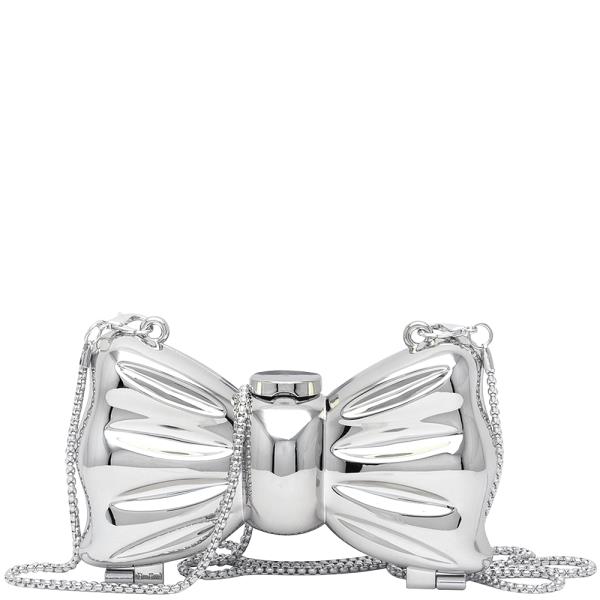 BOW DESIGN METALLIC EVENING CLUTCH BAG