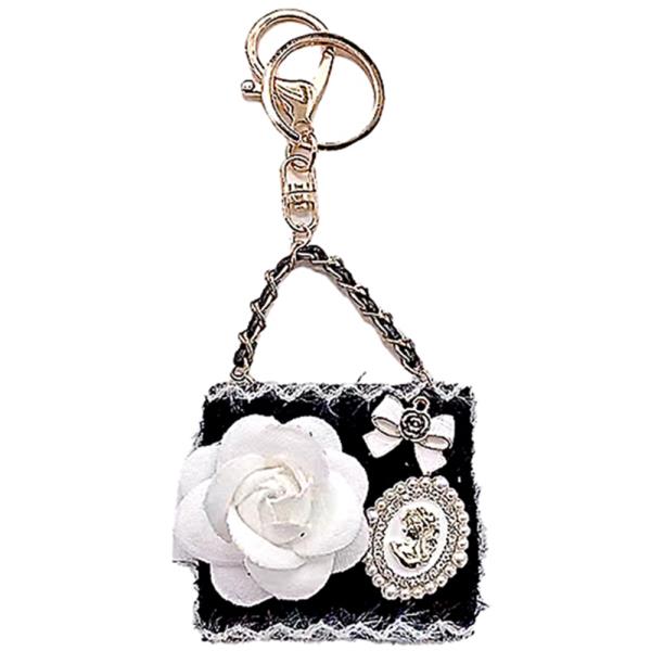 FLOWER BOW HANDBAG BAG CHARM KEYCHAIN