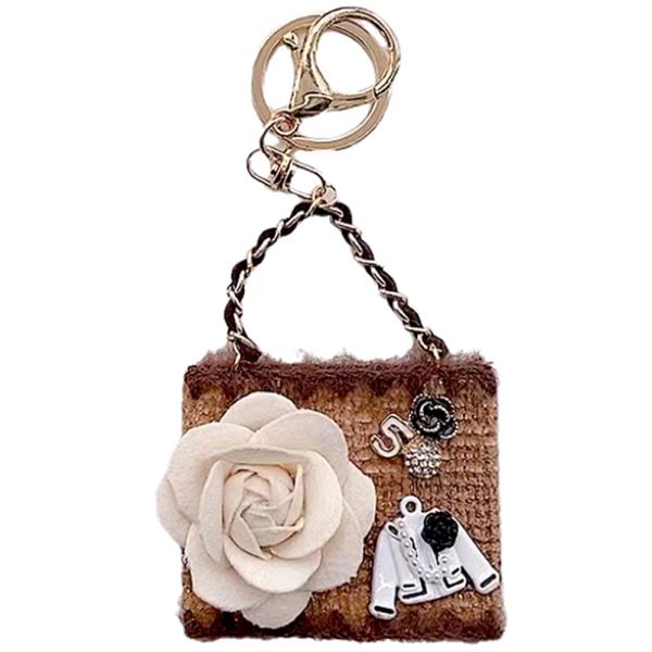 FLOWER BOW HANDBAG BAG CHARM KEYCHAIN