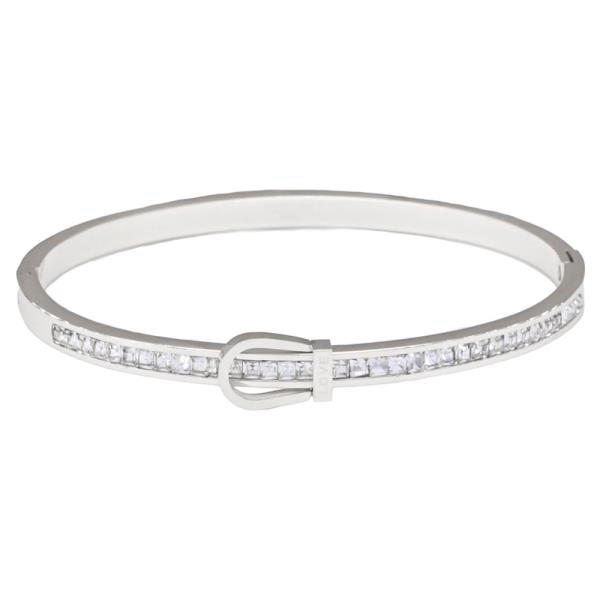 STAINLESS STEEL BANGLE BRACELET-BELT SHAPE