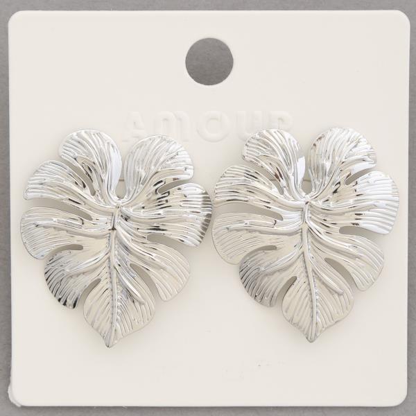 TROPICAL LEAF METAL EARRING
