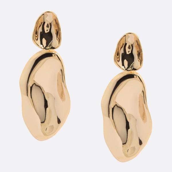 DOUBLE OVAL METAL DANGLE EARRING