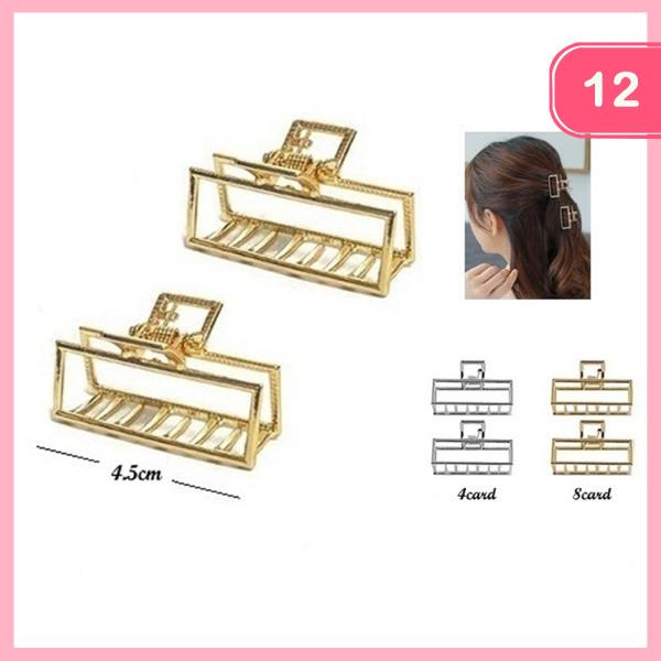 SQUARE METAL CLAW CLIP – 4.5CM (12 UNITS)