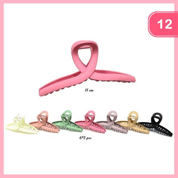 MATTE COLOR KNOT-SHAPE CLAW CLIP – 11CM (12 UNITS)