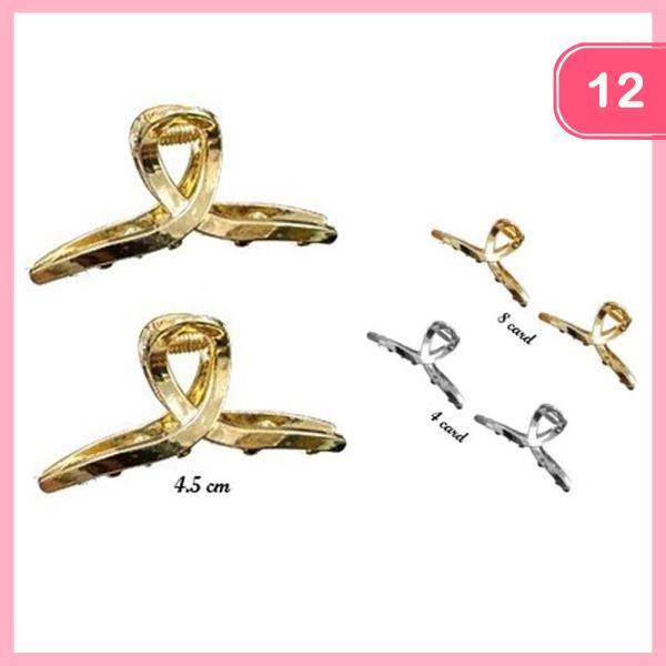 MINI METAL KNOT-SHAPE CLAW CLIP – 4.5CM (12 UNITS)