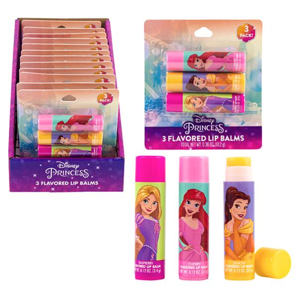 DISNEY PRINCESS 3 FLAVORED LIP BALMS