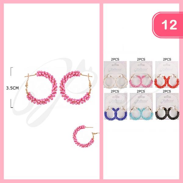 SEED BEAD HOOP EARRING (12 UNITS)